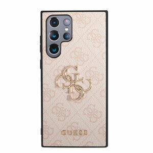 Guess GUHCS23L4GMGPI hard silikonové pouzdro Samsung Galaxy S23 ULTRA 5G pink 4G Big Metal Logo