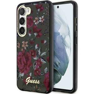 Guess GUHCS23MHCFWSA hard silikonové pouzdro Samsung Galaxy S23 PLUS 5G khaki Flower Collection