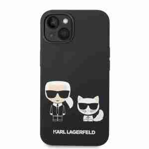 Karl Lagerfeld hard silikonový obal iPhone 14 PLUS 6.7" Black Liquid Silicone Karl & Choupette