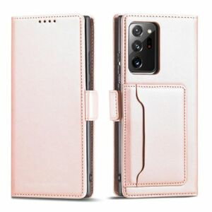 Magnet Card Case elegantní knížkové pouzdro s venkovní kapsou na Samsung Galaxy S23 5G Pink