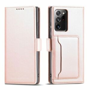 Magnet Card Case elegantní knížkové pouzdro s venkovní kapsou na Samsung Galaxy S23 ULTRA 5G Pink