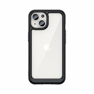 Silikonové pouzdro Space s barevným rámem na iPhone 15 PLUS 6.7" Black