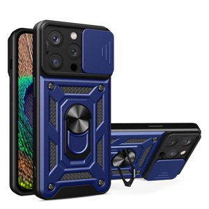 Hybrid Armor Camshield silikonové pouzdro s kovovým kroužkem na iPhone 15 PRO MAX 6.7" Blue