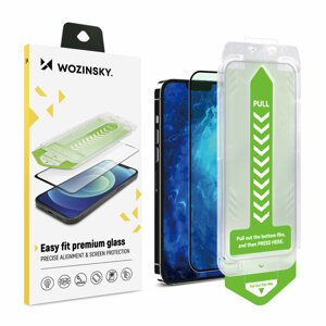 Wozinsky Premium Glass tvrzené sklo 9H s montážním rámečkem na iPhone 15 6.1" Black