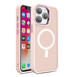 Silikonový obal Matte s barevným rámem na iPhone 15 PRO MAX 6.7" Pink