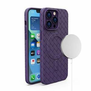 Silikonový obal tkaný MagSafe na iPhone 15 PRO 6.1" Purple