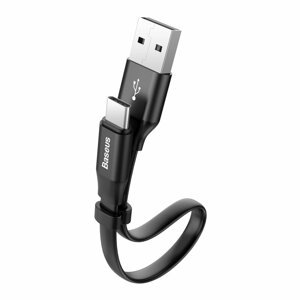 Baseus Nimble plochý kabel USB / USB-C se svorkou 2A 0,23M black