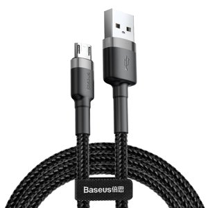 Baseus Cafule extra odolný nylonem opletený kabel USB / Micro USB QC3.0 2,4A 1m black-grey