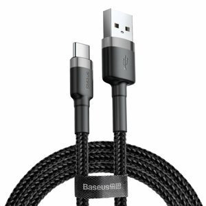Baseus Cafule extra odolný nylonem opletený kabel USB / USB-C QC3.0 2A 3m black-grey