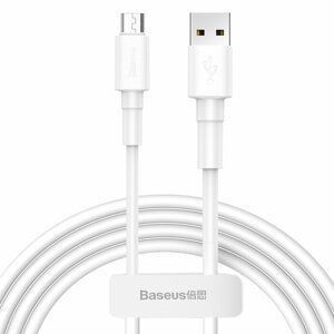Baseus odolný USB kabel / micro USB 2.4A 1m white (CAMSW-02)