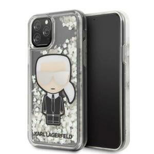 Karl Lagerfeld KLHCN58GLGIRKL hard silikonové pouzdro iPhone 11 PRO black Ikonik glitter Glow in the dark