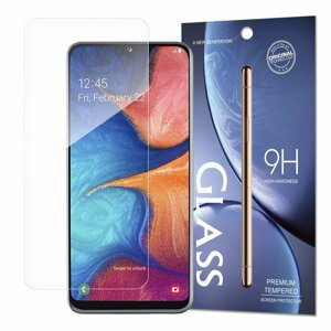 Temperované tvrzené sklo 9H na Samsung Galaxy A20e (baleno v obálce)