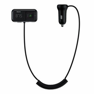 Baseus S-16 FM Transmitter Bluetooth 5.0 2x USB nabíječka do auta AUX MP3 TF micro SD 3.1 A (CCTM-E01) Black