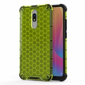 Honeycomb pancéřové pouzdro se silikonovým rámem pro Xiaomi Redmi Note 9S / 9 Pro green