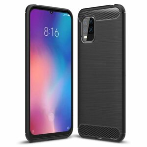 Carbon silikonové pouzdro na Xiaomi Mi 10 Lite black