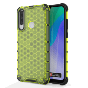 Honeycomb pancéřové pouzdro se silikonovým rámem pro Huawei Y6p green