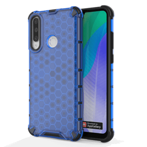 Honeycomb pancéřové pouzdro se silikonovým rámem pro Huawei Y6p blue