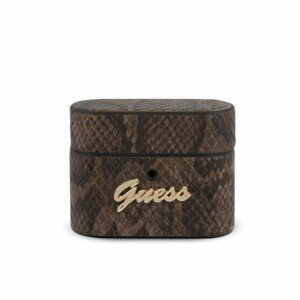 Guess GUACAPPUSNSMLBR pouzdro na AirPods PRO brown Python Collection
