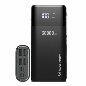 Wozinsky WPB-001BK powerbanka 30000mAh s LCD displejem Black