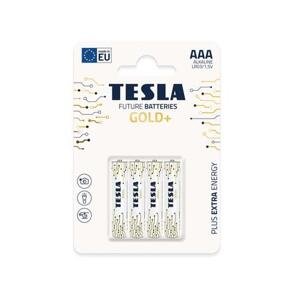 TESLA GOLD+ alkalická baterie AAA (LR03, mikrotužková, blister) 4 ks
