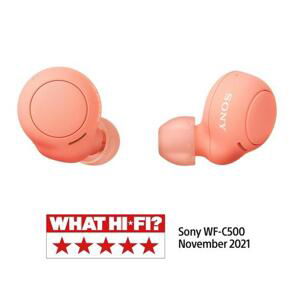 Sony True Wireless WF-C500, oranžovo-červená