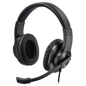 HAMA headset PC Office stereo HS-P300/ drátová sluchátka + mikrofon/ 2x 3,5 mm jack/ citlivost 100 dB/mW/ černý