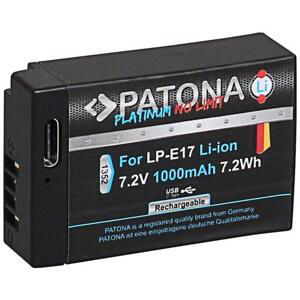 PATONA baterie pro foto Canon LP-E17 1000mAh Li-Ion Platinum USB-C nabíjení