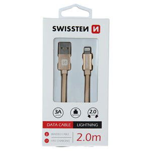 SWISSTEN datový kabel Textile USB / Lightning 2,0m barva Gold 71523304