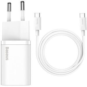 Baseus TZCCSUP-L02 Super Si Quick Nabíječka USB-C 25W + Datový Kabel USB-C  to USB-C 1m White