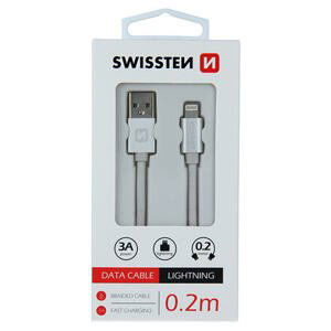 DATA CABLE SWISSTEN TEXTILE USB / LIGHTNING 0.2 M SILVER 71523103