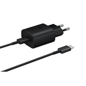 EP-TA800XBE Samsung 25W Cestovní nabíječka + USB-C Datový Kabel Black