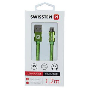 DATA CABLE SWISSTEN TEXTILE USB / MICRO USB 1.2 M GREEN 71522207