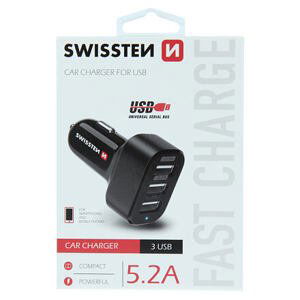 SWISSTEN CAR CHARGER WITH 3x USB 5,2A POWER 20111200