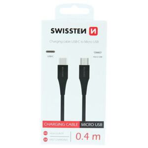 CHARGING CABLE SWISSTEN USB-C / MICRO USB 0,4 M BLACK 71506510