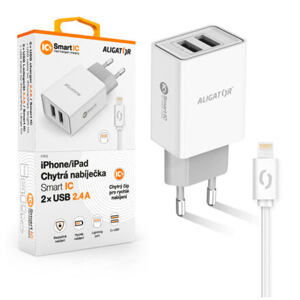 CD ALI iPhone/iPad 2xUSB výst. 2,4A, smart IC,bílá CHA0036