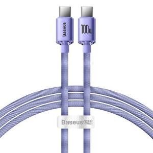 Baseus CAJY000605 Crystal Shine Series Datový Kabel USB-C - USB-C 100W 1,2m Purple CAJY000605