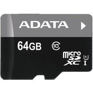 Adata/micro SD/64GB/50MBps/UHS-I U1 / Class 10/+ Adaptér AUSDX64GUICL10-RA1