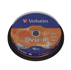VERBATIM DVD-R(10-Pack)Spindl/MattSlvr/16x/4.7GB