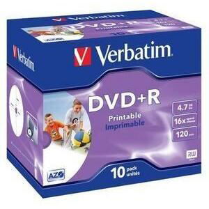VERBATIM DVD+R (10-pack)Printable/16x/4.7GB/Jewel 43508