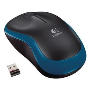 Logitech M185 nano/Kancelářská/Optická/Bezdrátová USB/Modrá 910-002239