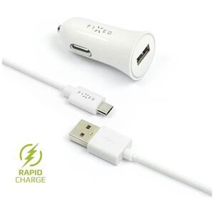 FIXED USB Car Charger 12W+ USB/micro USB Cable, white FIXCC-UM-WH