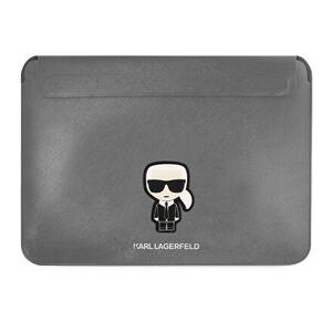 Karl Lagerfeld Saffiano Ikonik Computer Sleeve 16" Silver KLCS16PISFG