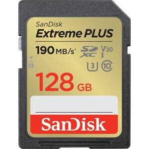 SanDisk Extreme PLUS/SDXC/128GB/190MBps/UHS-I U3 / Class 10 SDSDXWA-128G-GNCIN