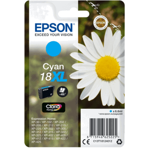 Epson Singlepack Cyan 18XL Claria Home Ink C13T18124012