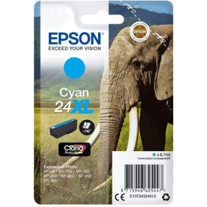 Epson Singlepack Cyan 24XL Claria Photo HD Ink C13T24324012