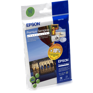 EPSON Premium Semigloss Photo Paper,100x150 mm,50x C13S041765