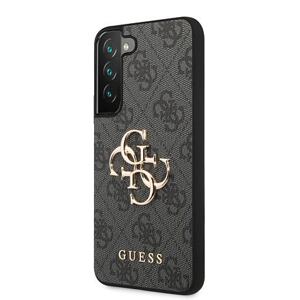 Guess PU 4G Metal Logo Zadní Kryt pro Samsung Galaxy S23 Grey GUHCS23S4GMGGR