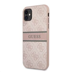 Guess PU 4G Printed Stripe Zadní Kryt pro iPhone 11 Pink GUHCN614GDPI