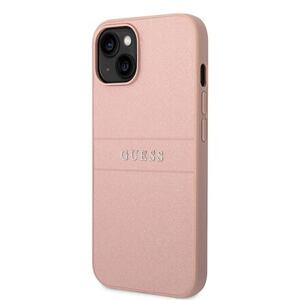 Guess PU Leather Saffiano Zadní Kryt pro iPhone 14 Plus Pink GUHCP14MPSASBPI