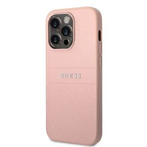 Guess PU Leather Saffiano Zadní Kryt pro iPhone 14 Pro Max Pink GUHCP14XPSASBPI